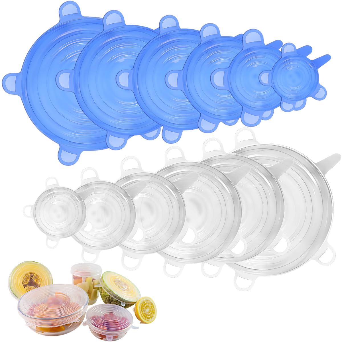 12PCS Different Specifications Silicone Lids, Silicone Lid for Food Storage