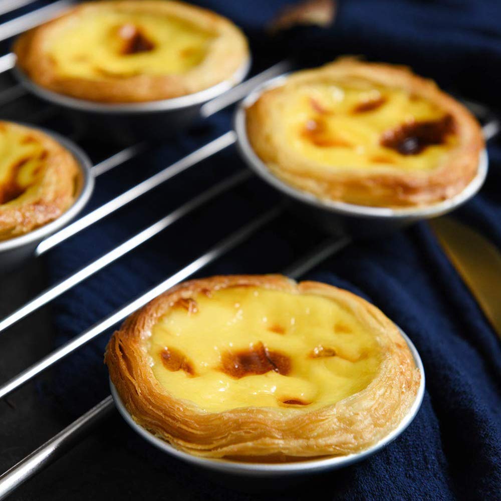 Dnhcll 10 Pieces Aluminum Egg Pie Mold Cupcake Tin Mini Pie Pan Anodized Pie Pan Muffin Cake Mold Baking Cup Pudding Baking Tool