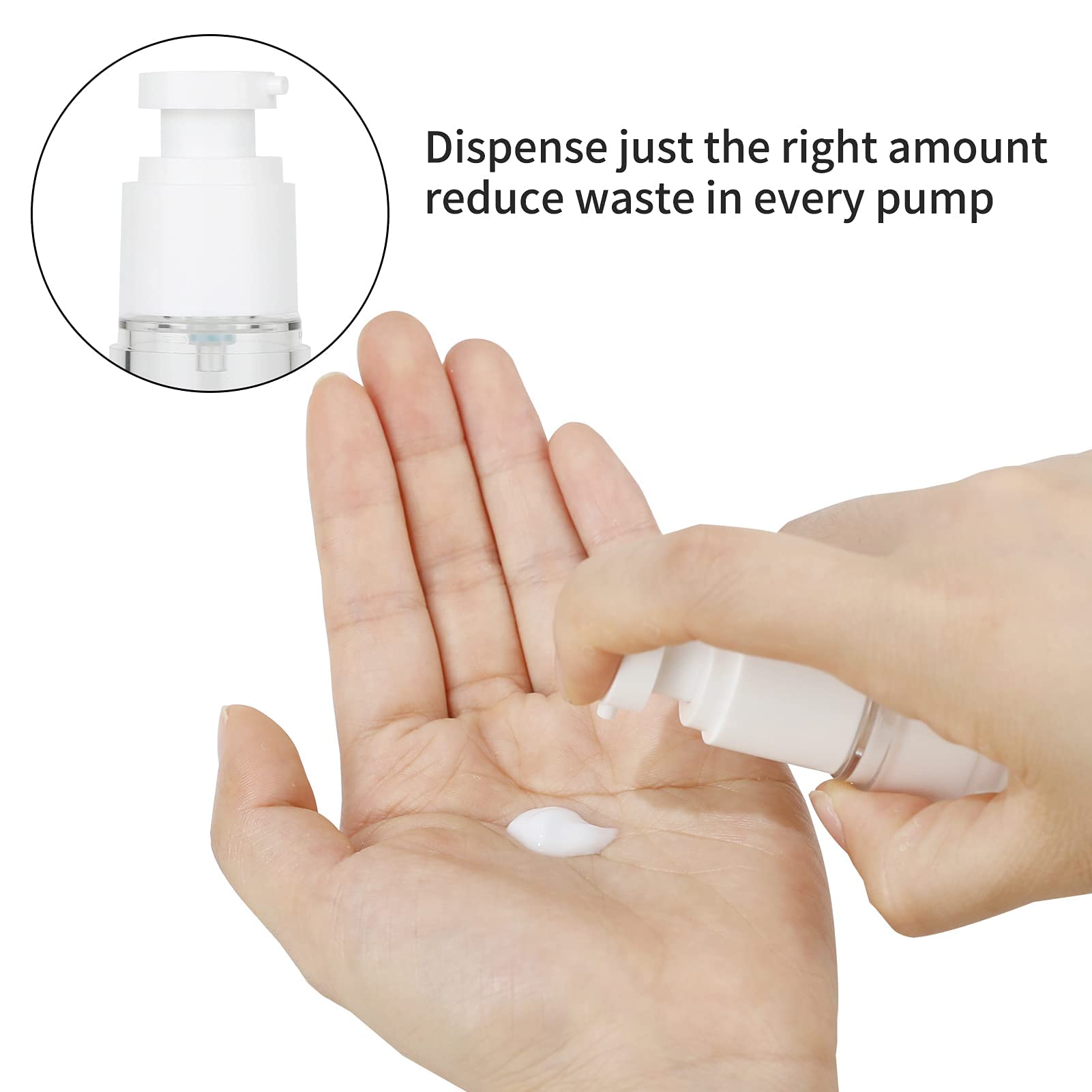 Longway 0.5Oz 15Ml Clear Airless Cosmetic Cream Pump Bottle Travel Size Dispenser Refillable Containers/Foundation Travel Pump B