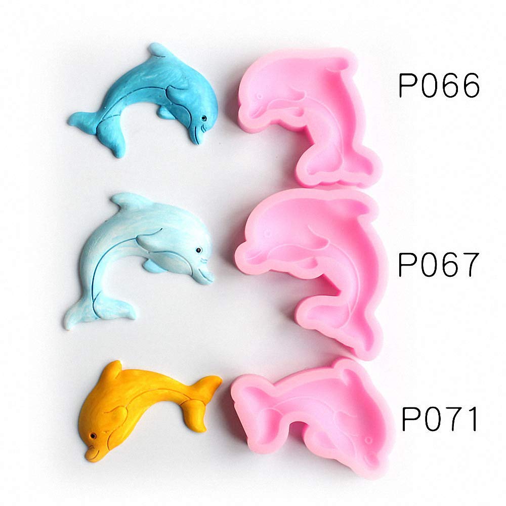 Set Of 3 Dolphin Silicone Fondant Molds Dolphin Chocolate Candy Sugar Craft Gum Paste Mold Cake Decorating Tools Epoxy Resin Pol
