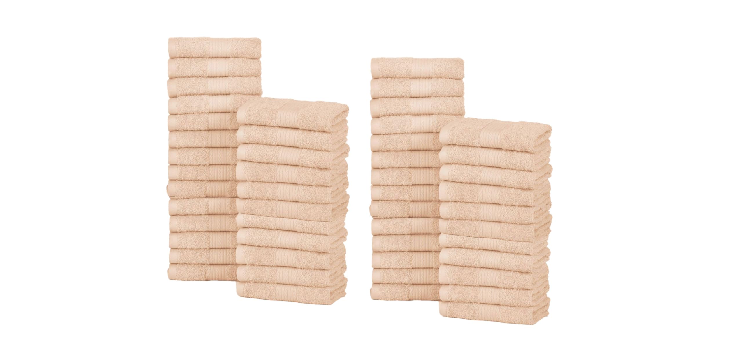 Ample Decor Wash Cloths Pack Of 50 12 X 12 Inch 100% Cotton 600 Gsm, Soft Absorbent, Face Towels, Oeko Tex Certified Reusable Fi