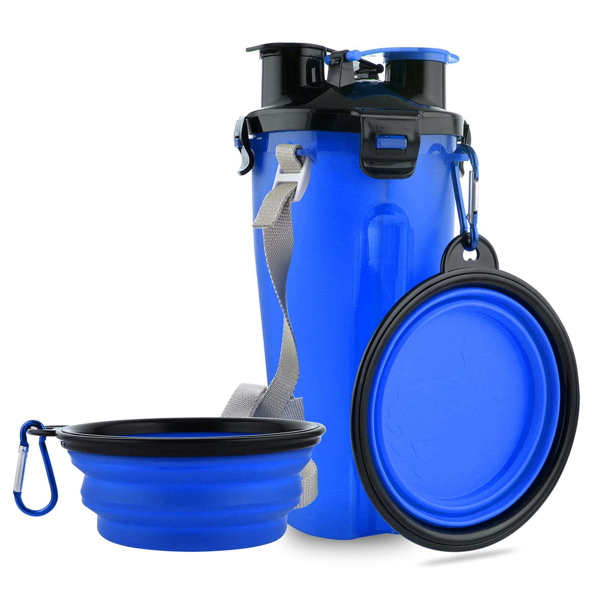 Dog Travel Water Bottle Collapsible Bowls, 2 In 1 Pet Food Container With Collapse Bowls, Outdoor Portable Water Bowls For Walki