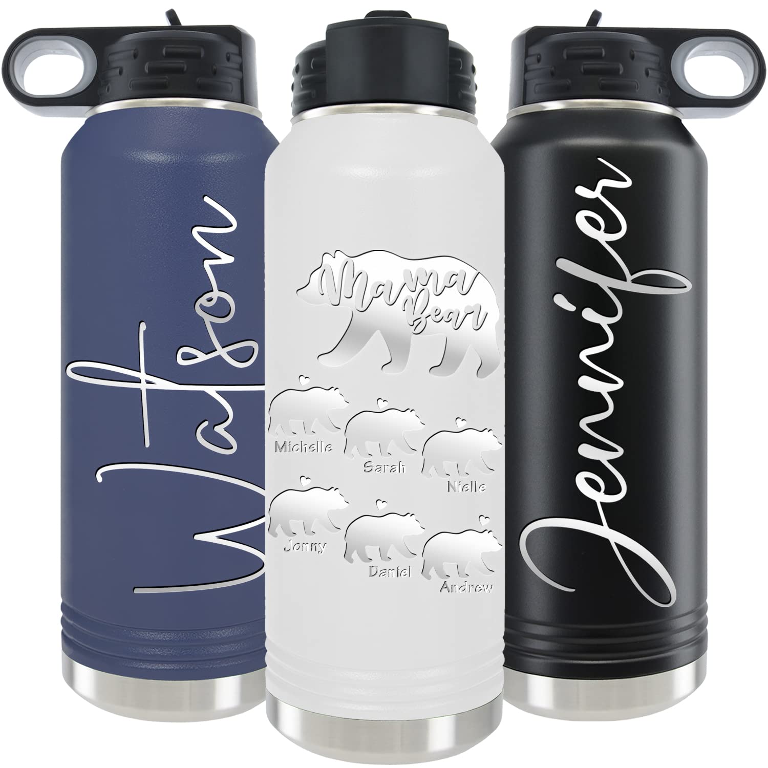 Personalized Water Bottles 40Oz/32Oz With Flip-Top Lid And Straw, Customized Insulated Water Flask, Stainless Steel Sports Therm