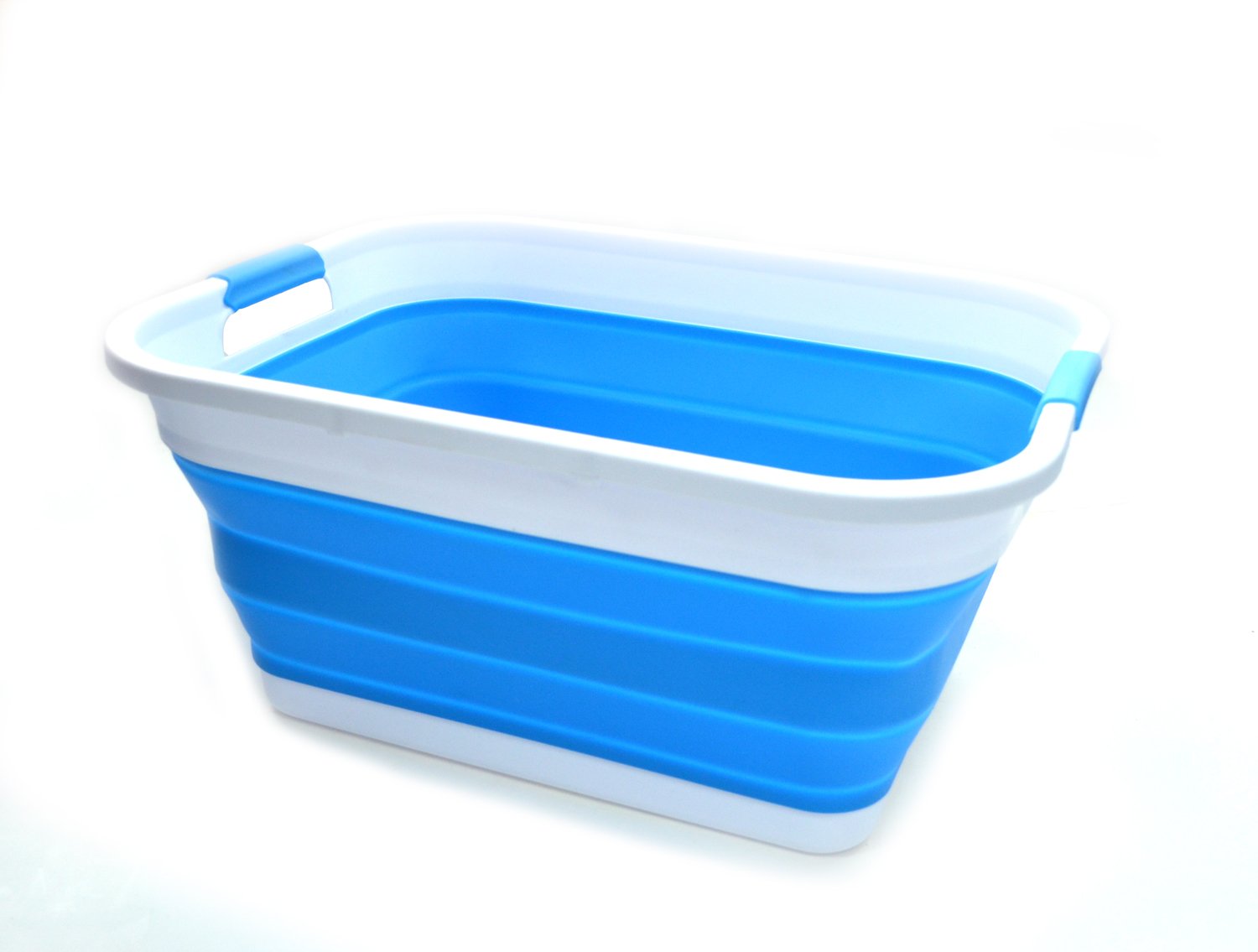 Sammart Set Of 2-41L(108 Gallon) Collapsible Plastic Laundry Basket-Pop Up Storage Container-Portable Washing Tub-Space Saving H