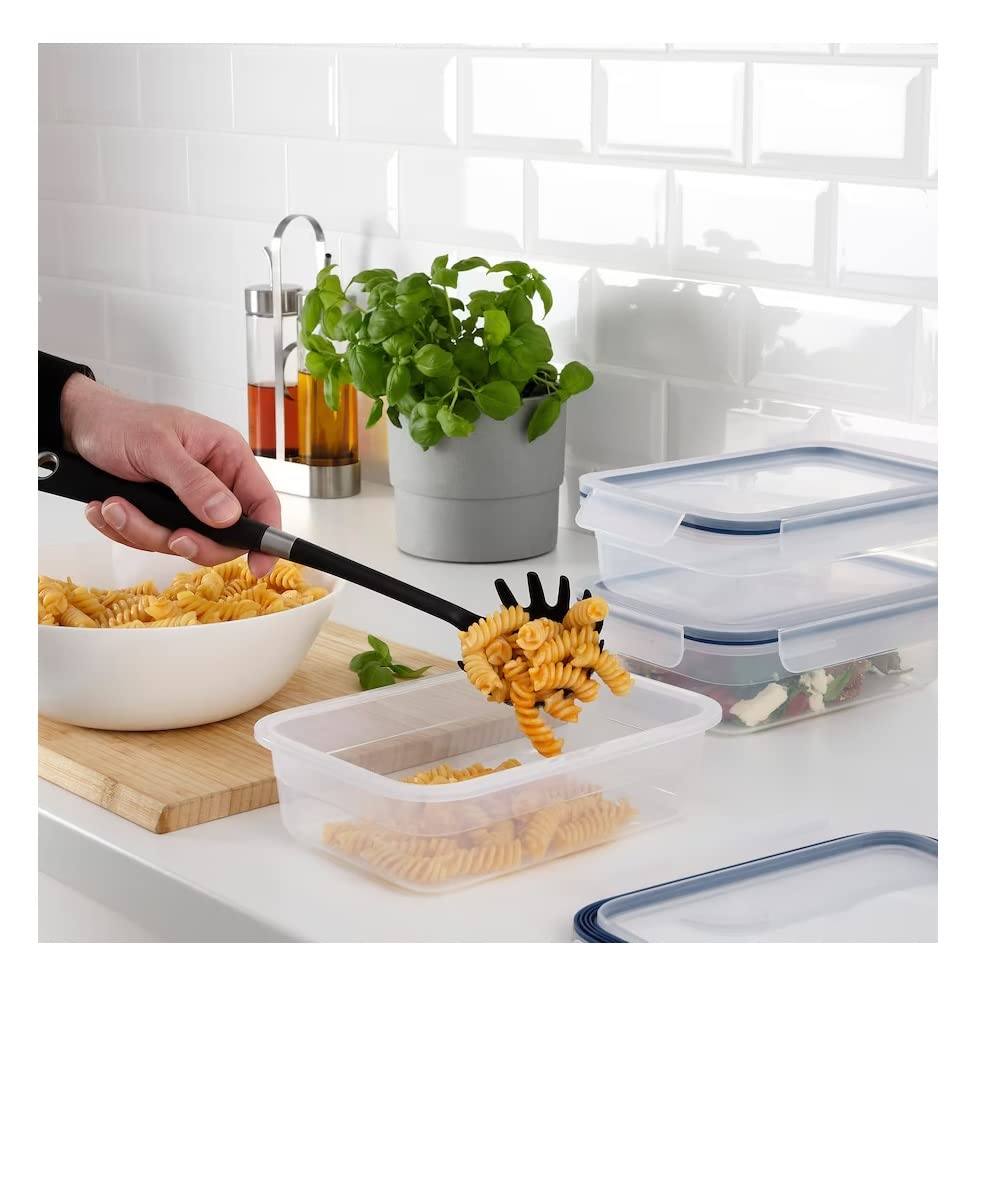 Ikea Tssp Food Container With Lid, Rectangular Plastic 1.0 L (Pack Of 3)