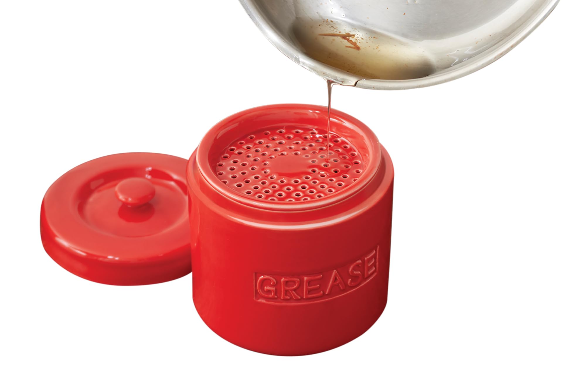 Fox Run Grease Container, 5 X 5 X 55 Inches, Red