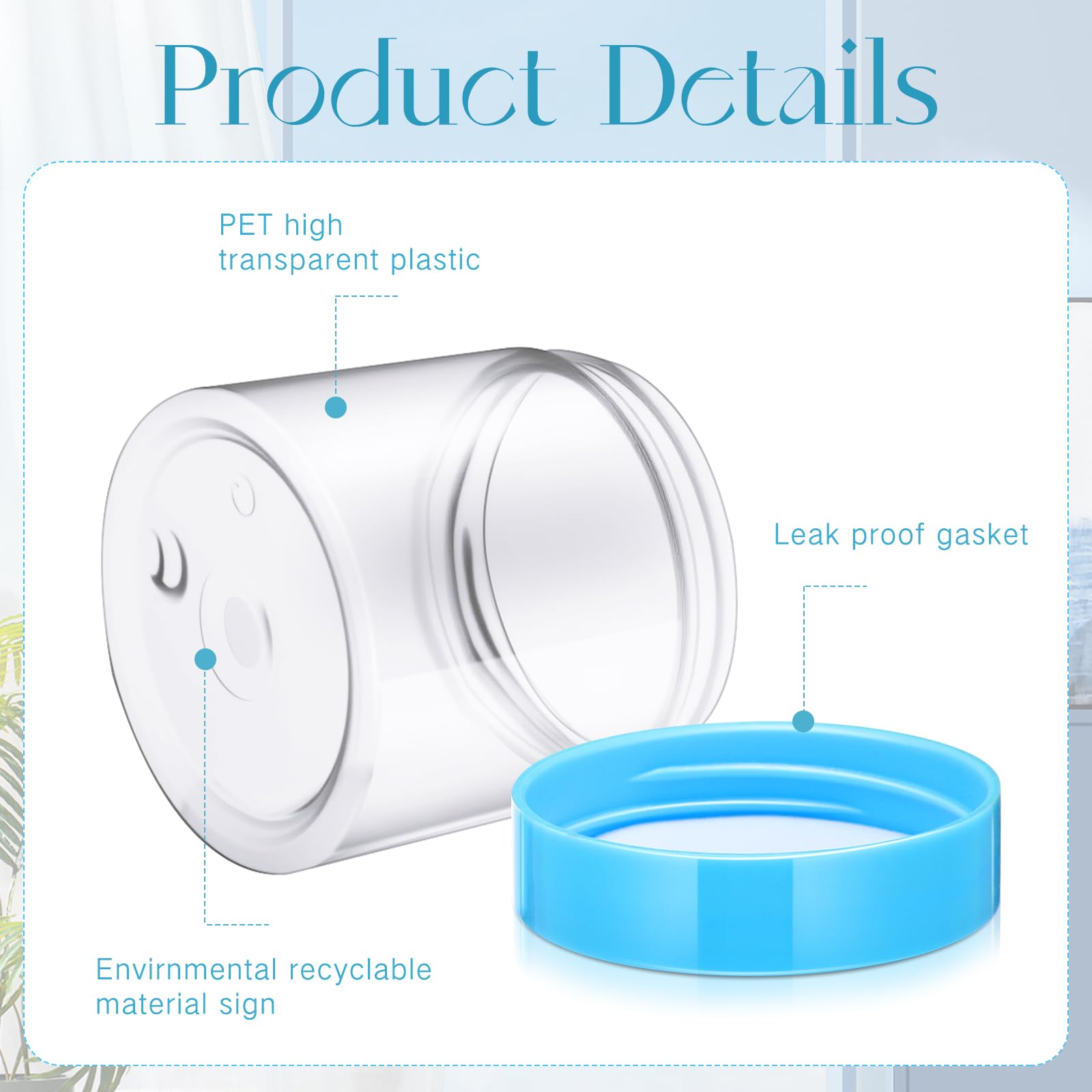 Satinior 12 Pack 6 Oz Plastic Container Jars With Lids Round Clear Travel Cosmetic Container Slime Jars For Toiletries, Lotion,