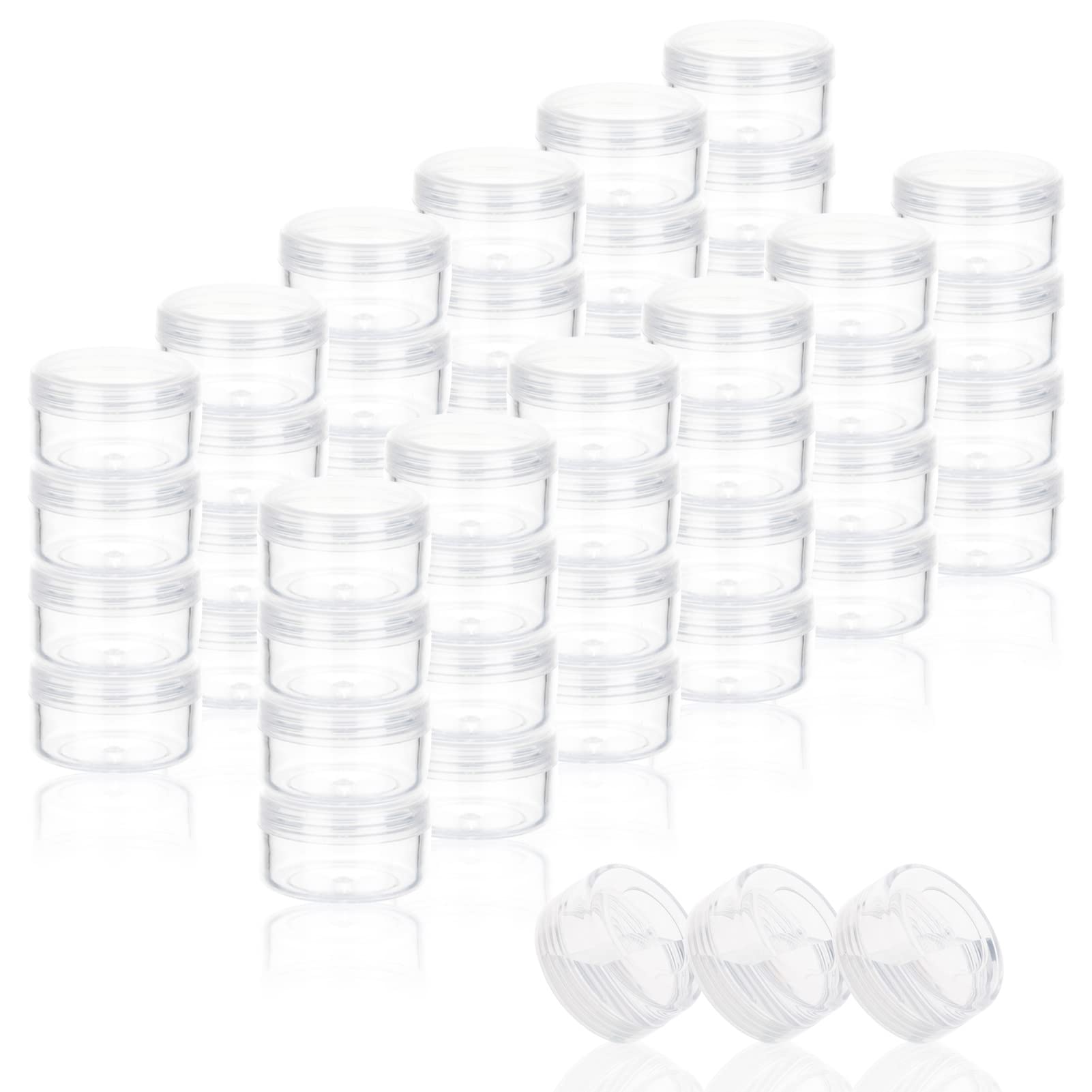 Zejia 5 Gram Sample Containers With Lids, Mini Makeup Containers, Empty Plastic Travel Cosmetic Containers With Labels(100 Count