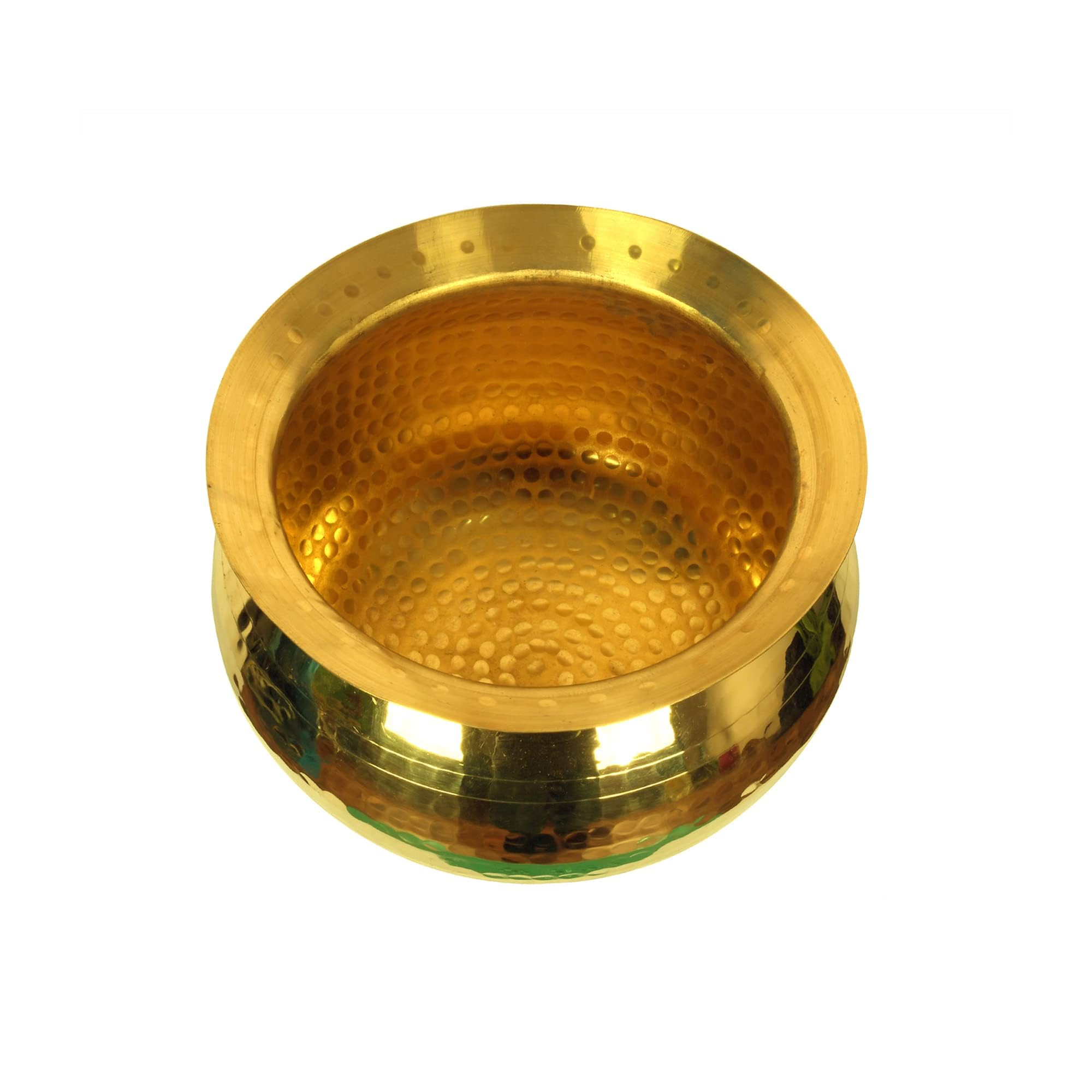 Hokoya Brass Handi For Cooking (5 Litre Water Capacity) | Mirror Finish Bowl | Light Weight Brass Cookware | Utensils For Kitche