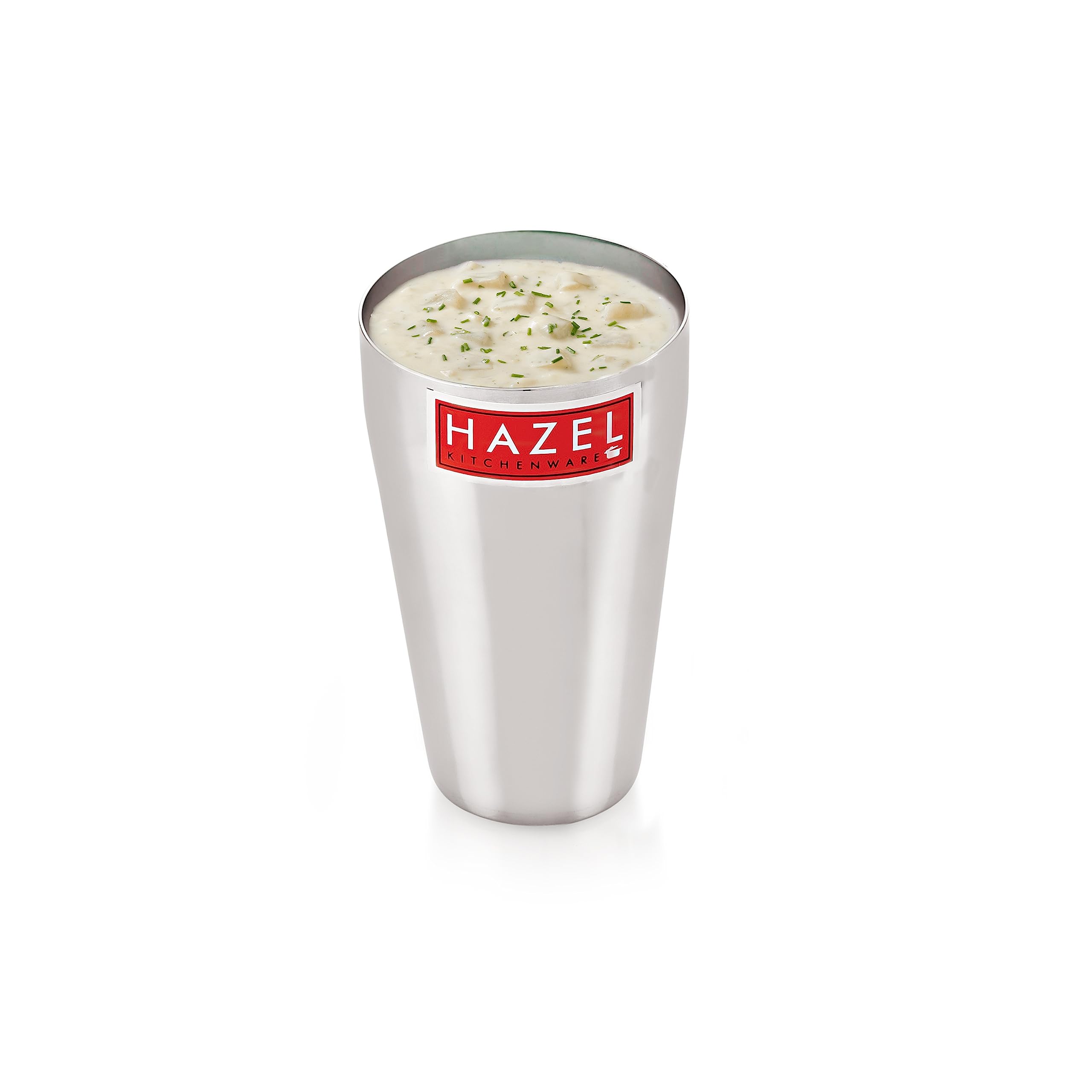 Hazel Stainless Steel Plain Traditional Jumbo Water Lassi Glass Set Of 2, 750 Ml Each