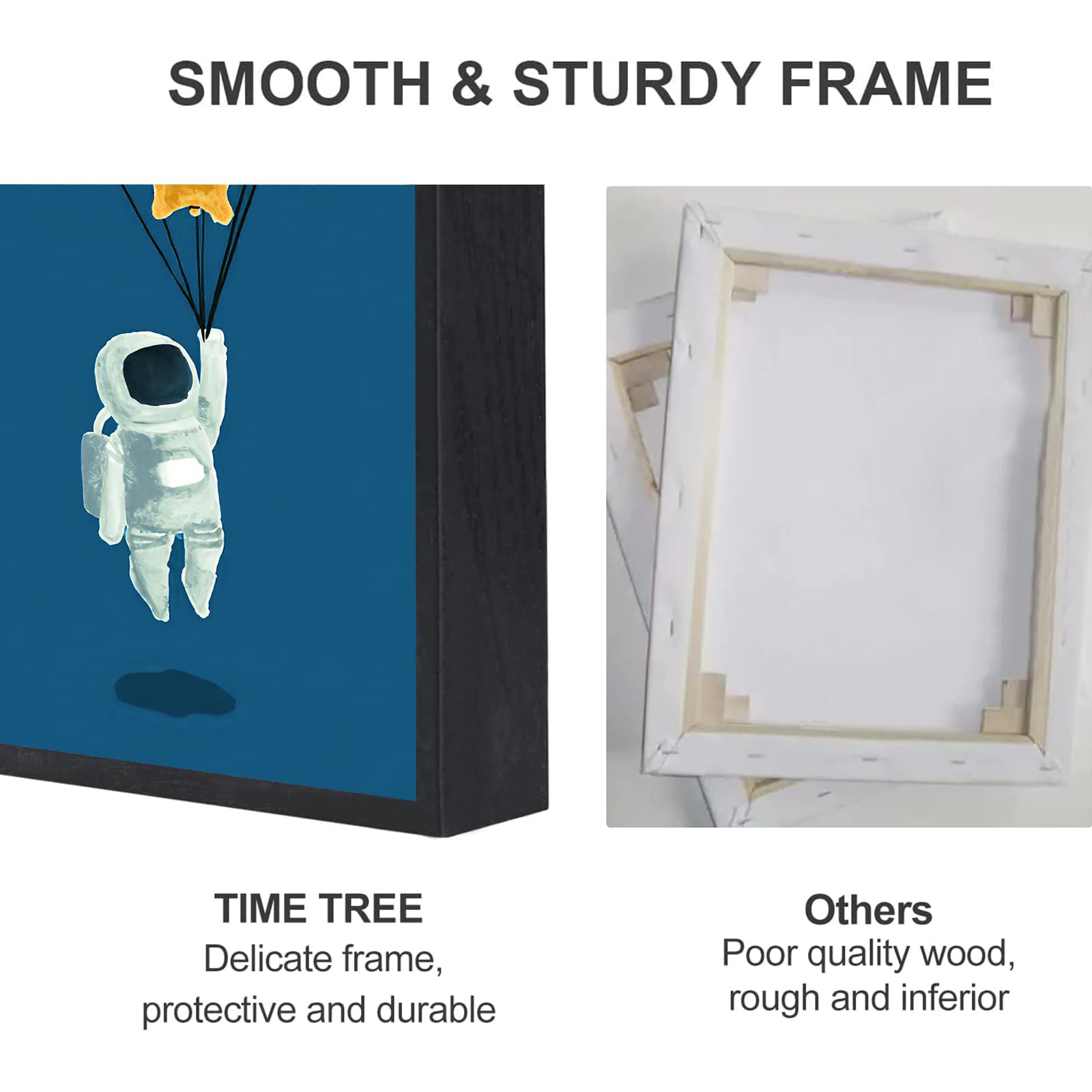 Time Tree Space Wall Art, Framed Space Poster For Bedroom Decor Set Of 4, Cute Paintings Living Room Wall Decor, Kids Nursery Sp