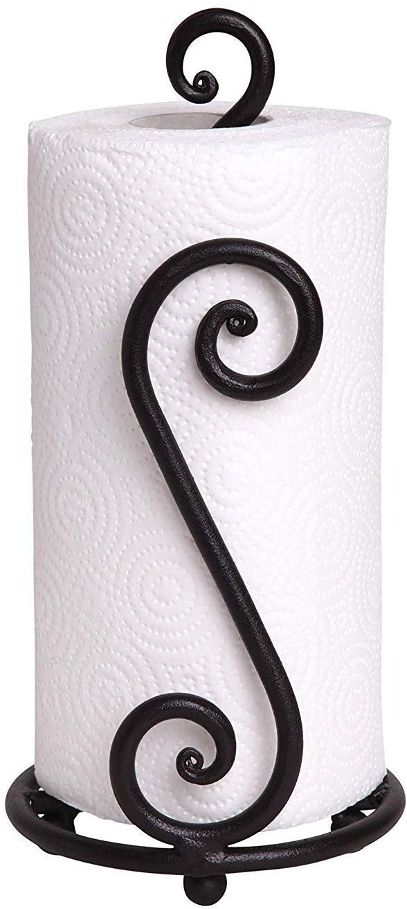 Craftland Wrought Iron S Shape Tissue Paper/Towel/Roll/Napkin Holder/Dispenser For Kitchen Bathroom And Dining Table (Black)