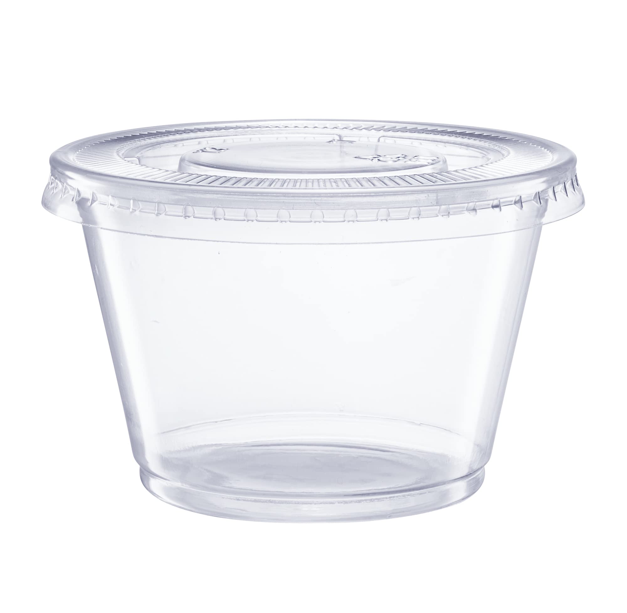 Comfy Package [200 Sets - 4 Oz.] Plastic Disposable Portion Cups With Lids, Souffle Cups, Jello Cups