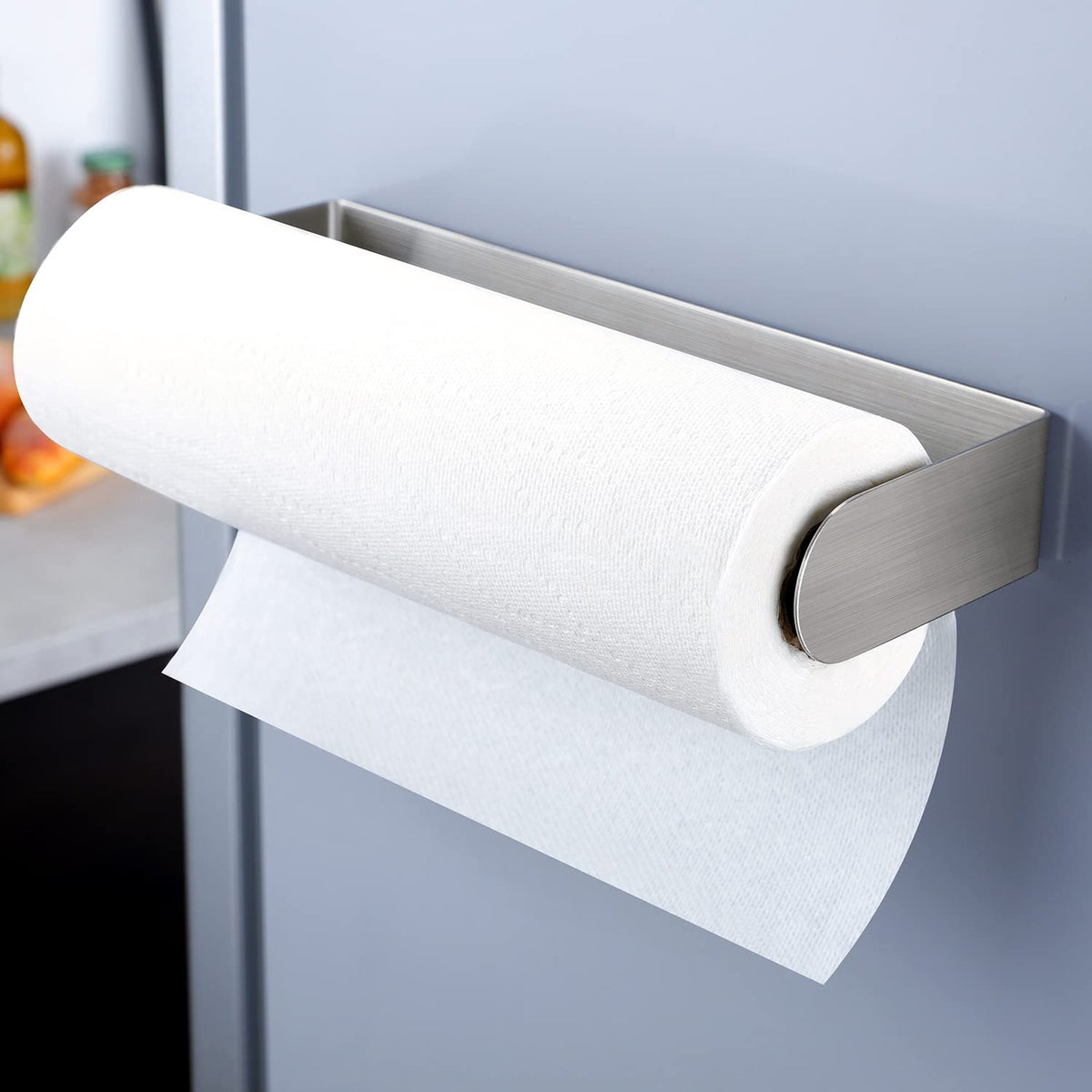 Deliton Magnetic Paper Towel Holder - Multifunctional Paper Towel Bar With Strong Magnetic Backing For Kitchen, Refrigerator, Gr