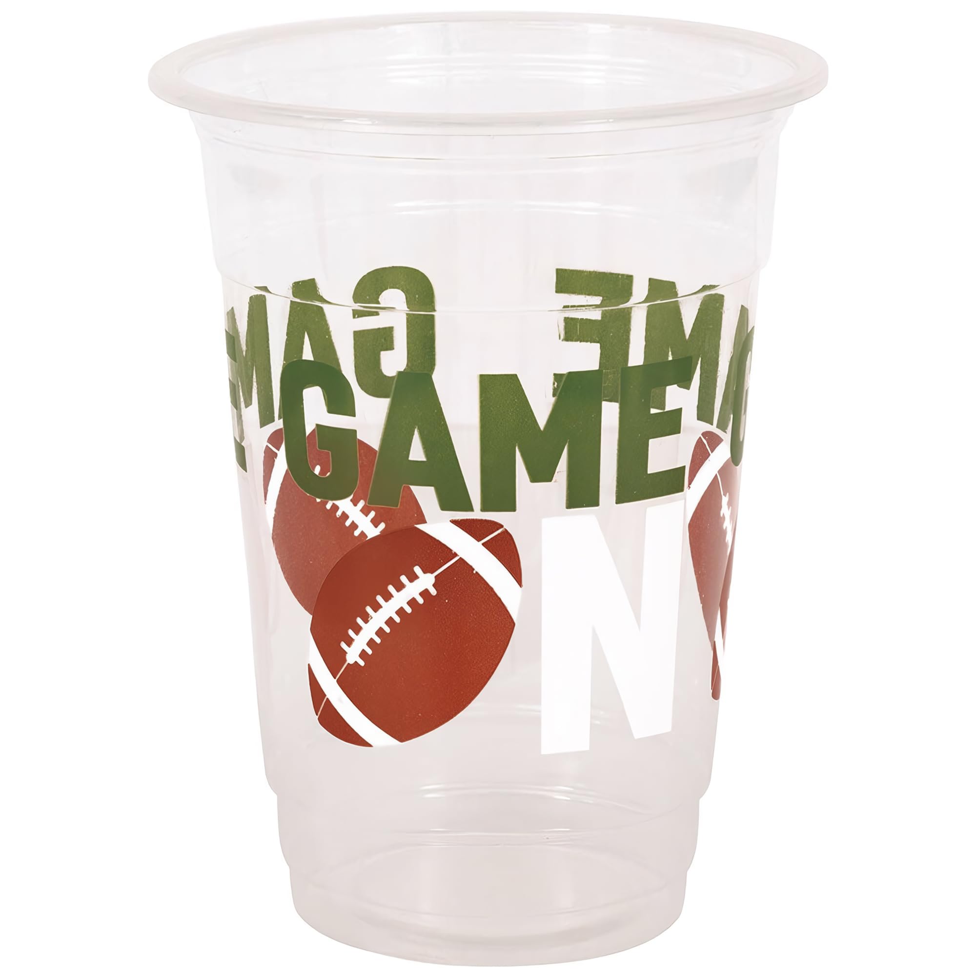 Unique Industries Football Game On Clear Plastic Party Cups - 16Oz, 8 Count | Perfect For Football Events And Celebrations