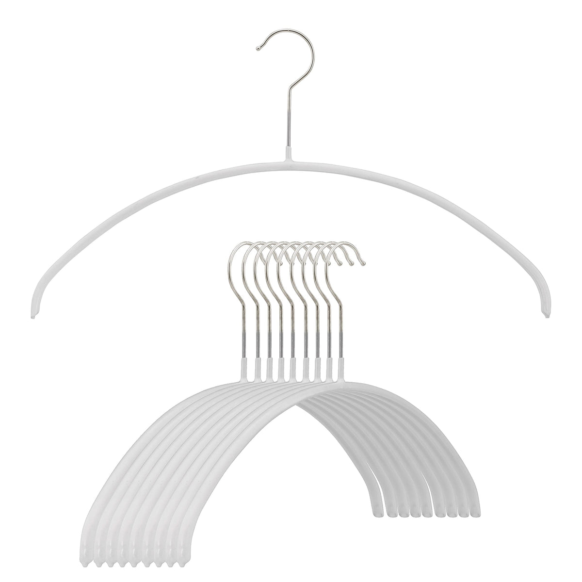 Mawa Euro Series Non-Slip Space Saving Clothes Hanger, Set Of 10, White Style 40/P, Pack Of 10, 10 Count (14138)