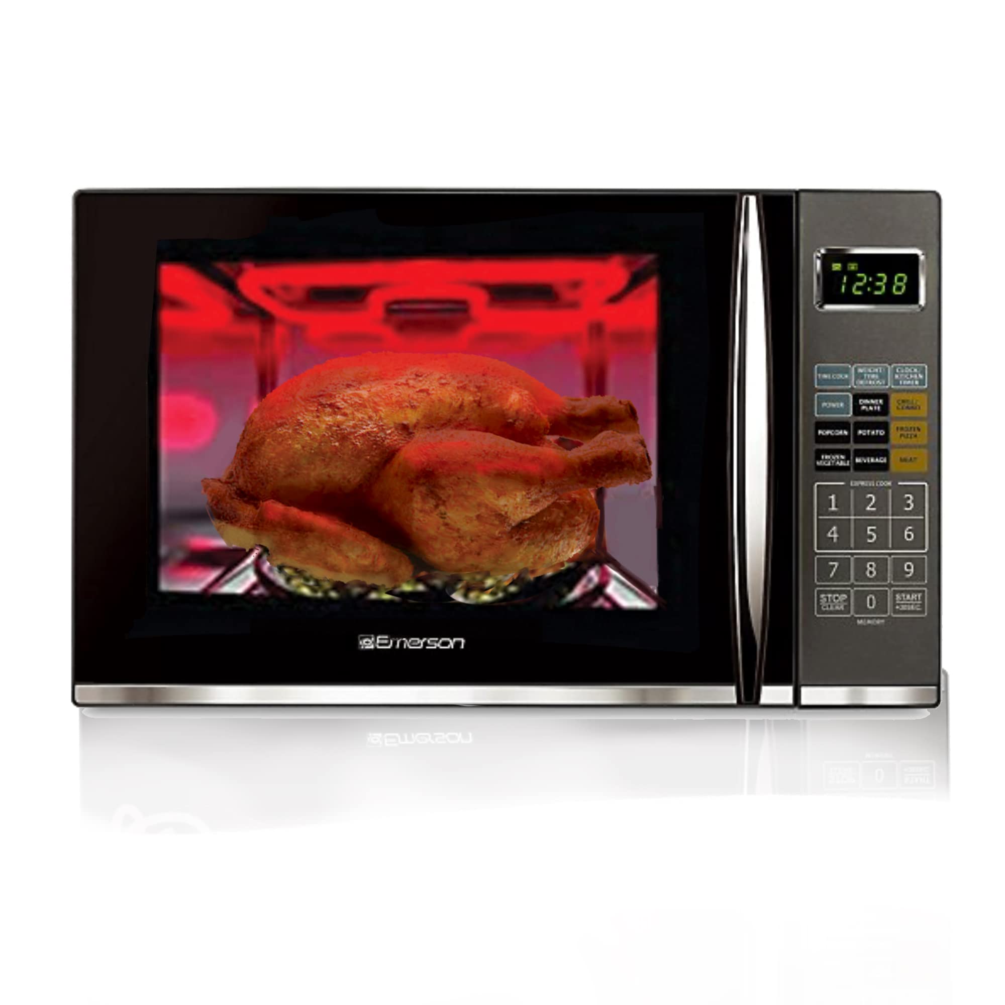 Emerson 12 Cu Ft 1100W Griller Microwave Oven With Touch Control, Stainless Steel, Mwg9115Sb