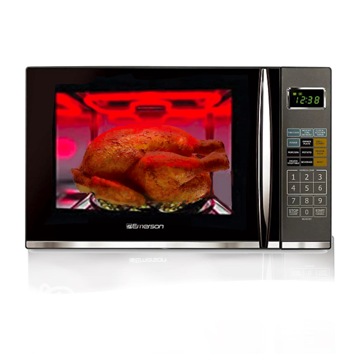 Emerson 12 Cu Ft 1100W Griller Microwave Oven With Touch Control, Stainless Steel, Mwg9115Sb