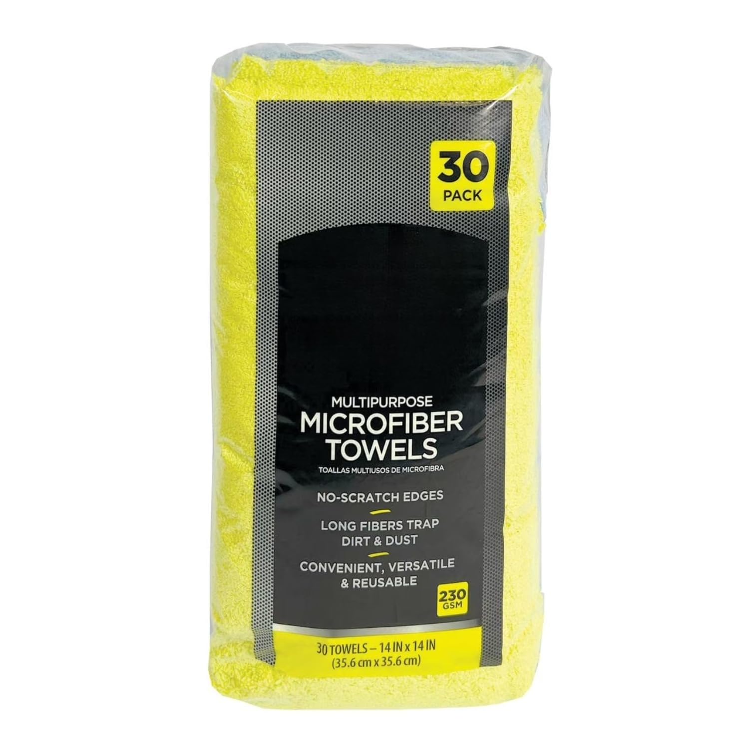 Microfiber Cleaning Towels, 14 x 14 Inch, Multicolor, 30 Pack, Multipurpose Car Cleaners