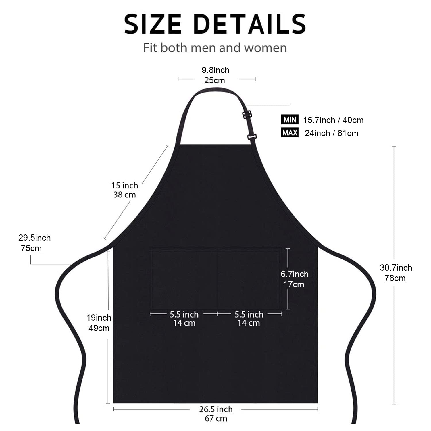 4 Packs Chef Apron, Black Waterproof Apron, Adjustable Apron With 2 Pockets For Men Women, Professional Apron For Kitchen Cookin