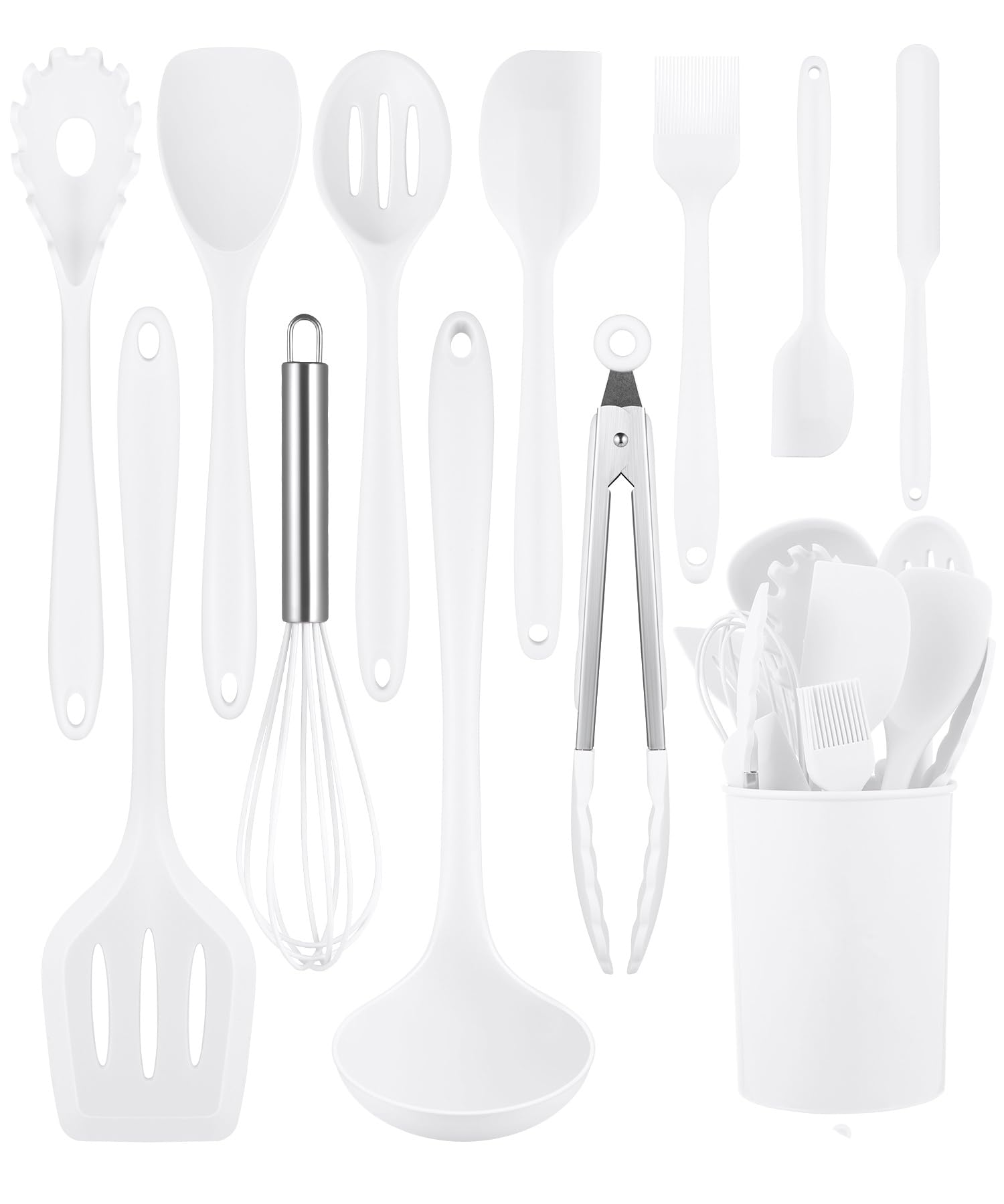 Kitchen Utensils Set-12 Pieces Silicone Cooking Utensils Set (Dishwasher Safe) 392F Heat Resistant Spatula Set,Kitchen Utensil S