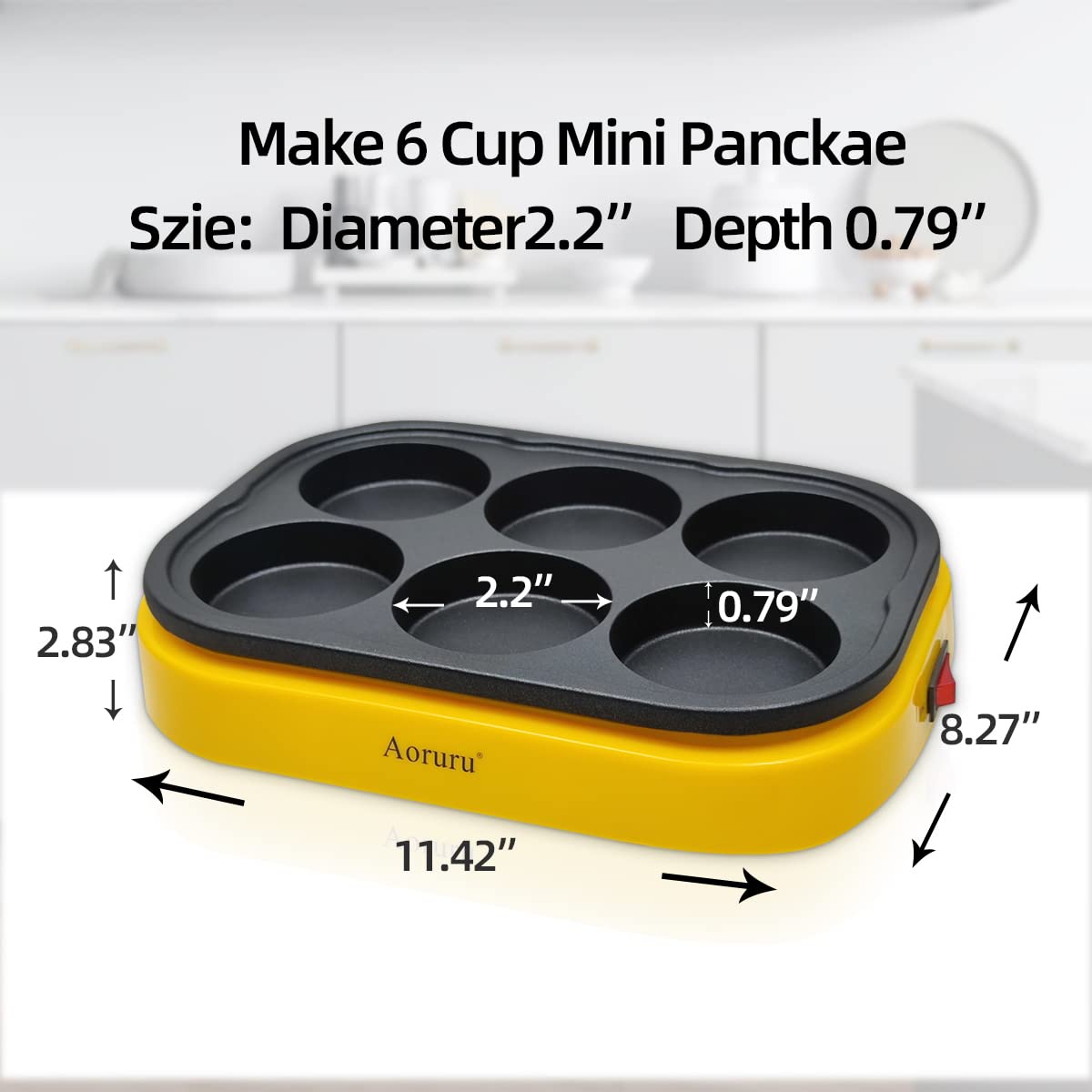 Aoruru Pancakes Maker Nonstick Electric Egg Frying Pan For Mini Crepe Fried Egg