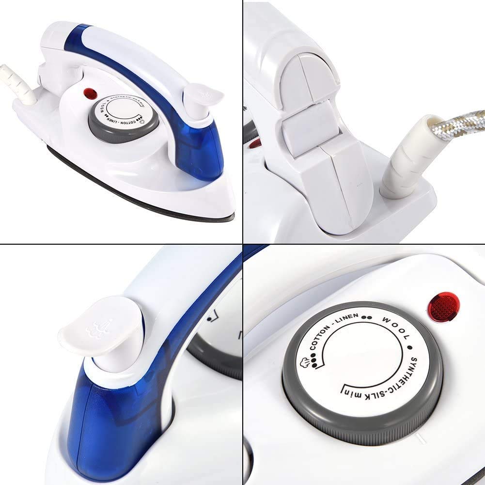 Portable Steam Iron, Mini Travel Iron Handheld Iron For Clothes, With Non Stick Sole Plate, Folding Flat Travel Steam Iron For I