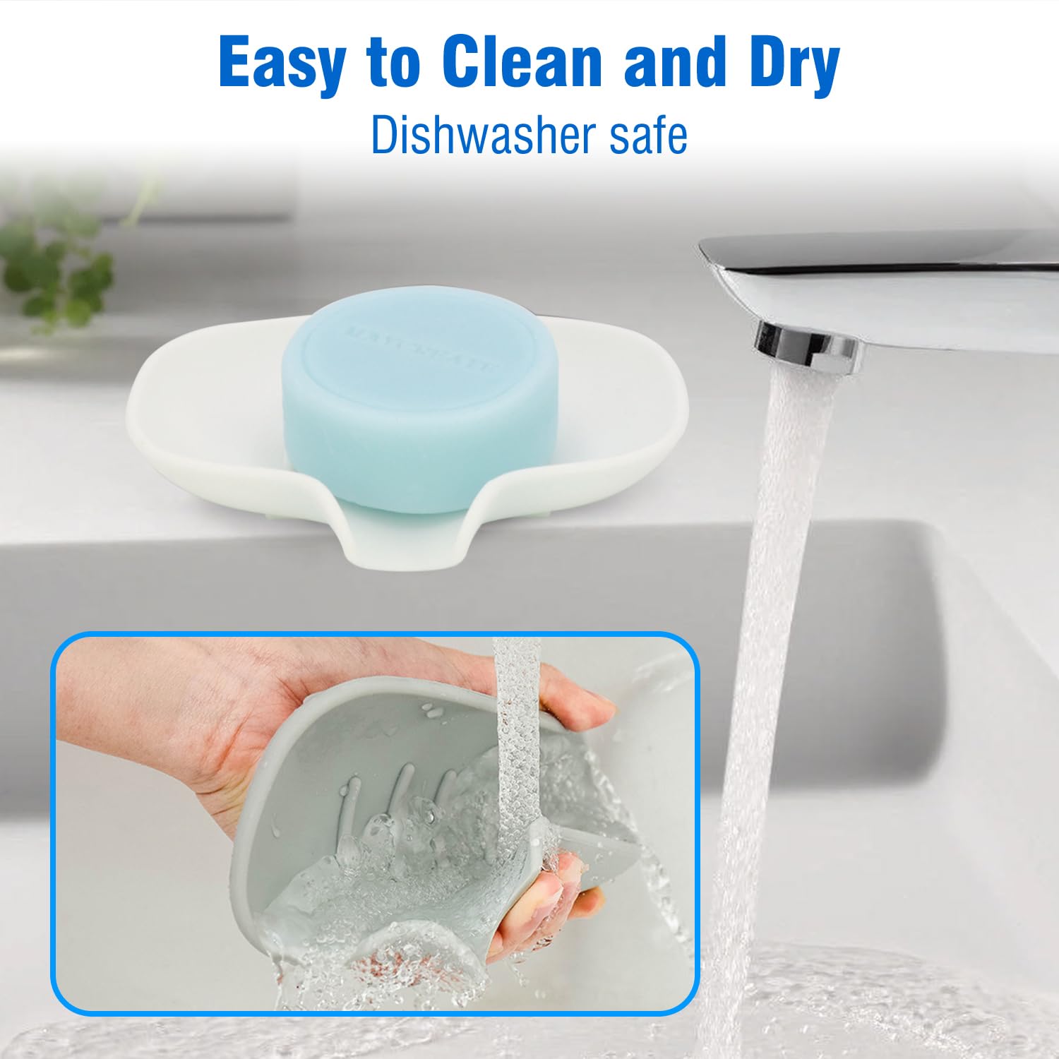 3 Pack Soap Bar Holder, Aimaiaimai Self Draining Soap Dish, Quick Drainage, Soap Dishes For Bathroom, Shower, Silicone Soap Tray