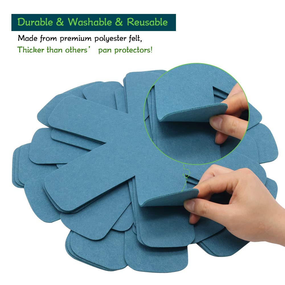 Pan Pot Protectors, Larger & Thicker Pan Protector Pads, Orange/Gray/Cyan Pan Protectors Available, 3 Different Sizes, 12 Pcs Po
