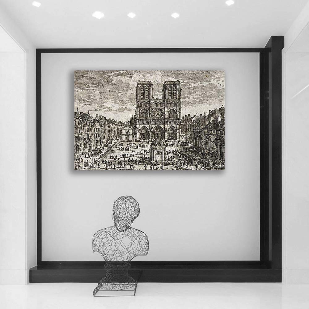 Wall26 Canvas Wall Art Memory Cath  Drale Notre Dame De Paris Home Prints Ready To Hang - 32X48 Inches