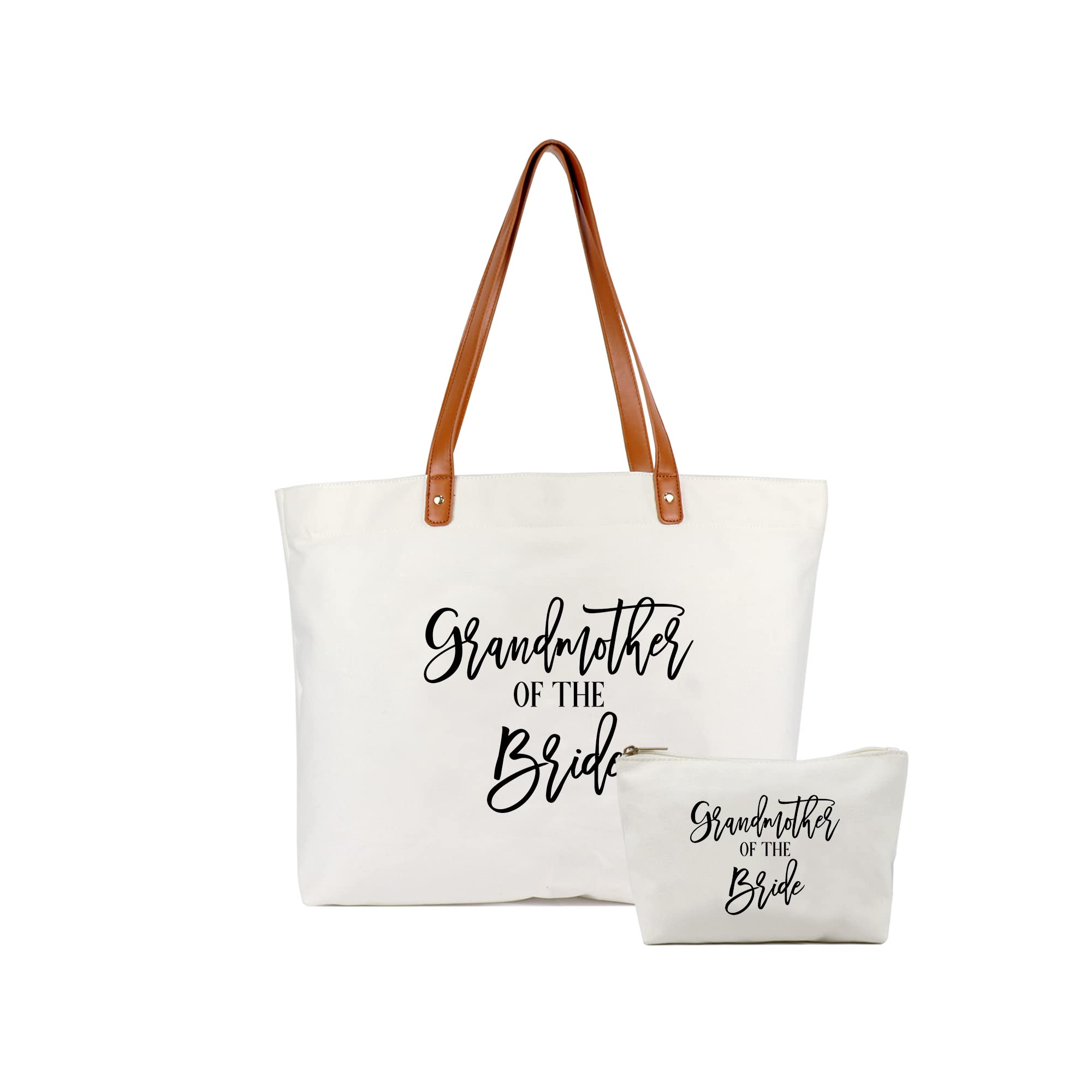 Lamyba Grandmother of the Bride Bag,Grandmother of the Bride Gifts,Bridal Shower Gifts,Canvas Black and White