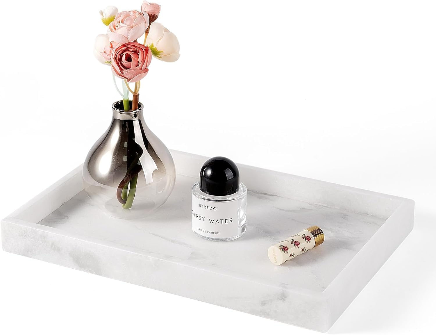 Artsculpt Natural Marble Tray, Genuine Marble Storage For Cosmetics/Jewelry, NonCeramic, Tray For Organizing Accessories, Keys,