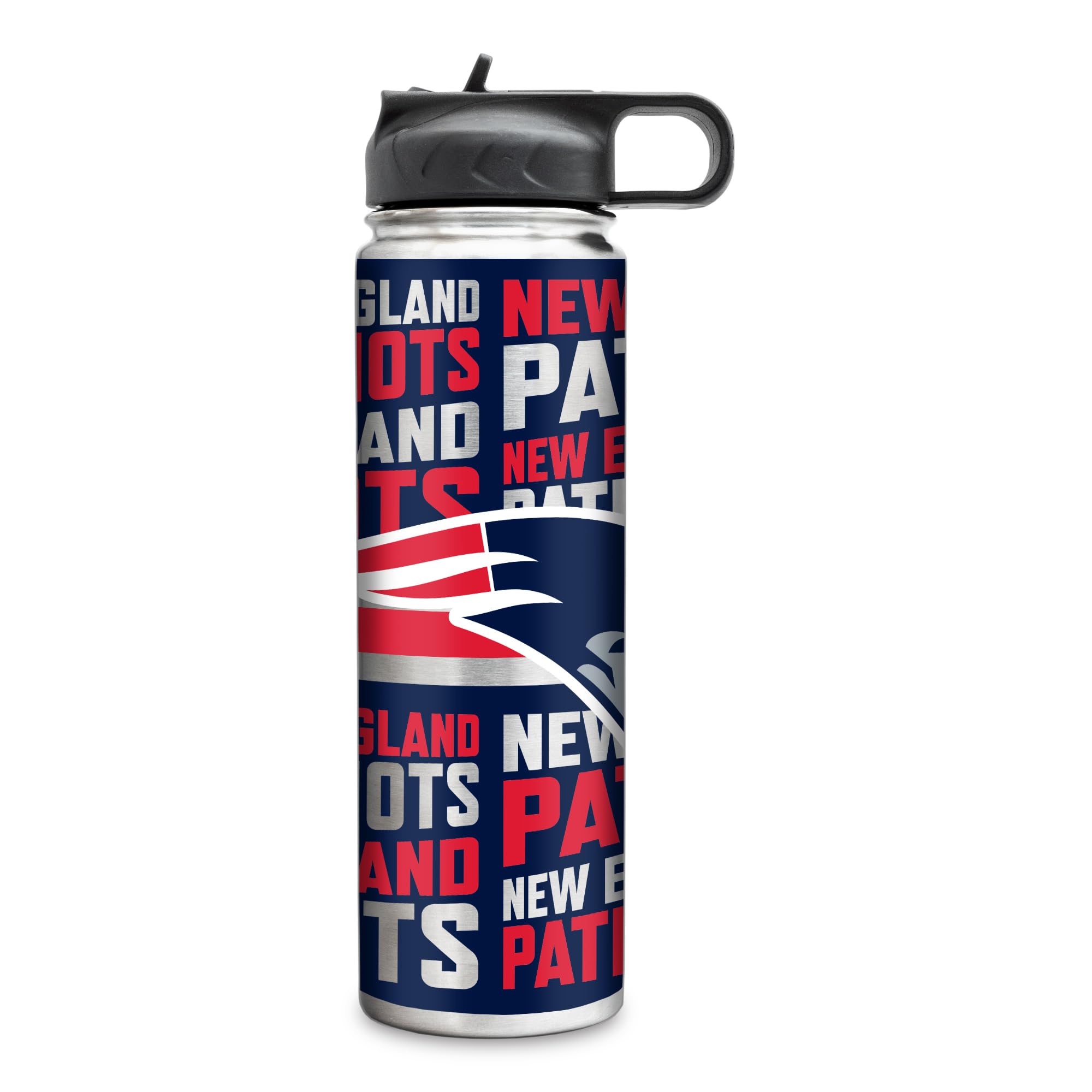 Rico Industries NFL Football New England Patriots 22oz Stainless Steel Tumbler with Lid - Great For Coffee, Tea, Water or Cockta