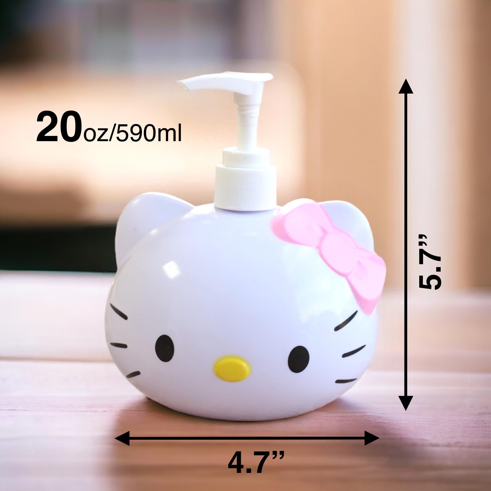 Handycute Hello Kitty Soap Dispenser, Great For Shampoo, Detergent, And Disinfectants
