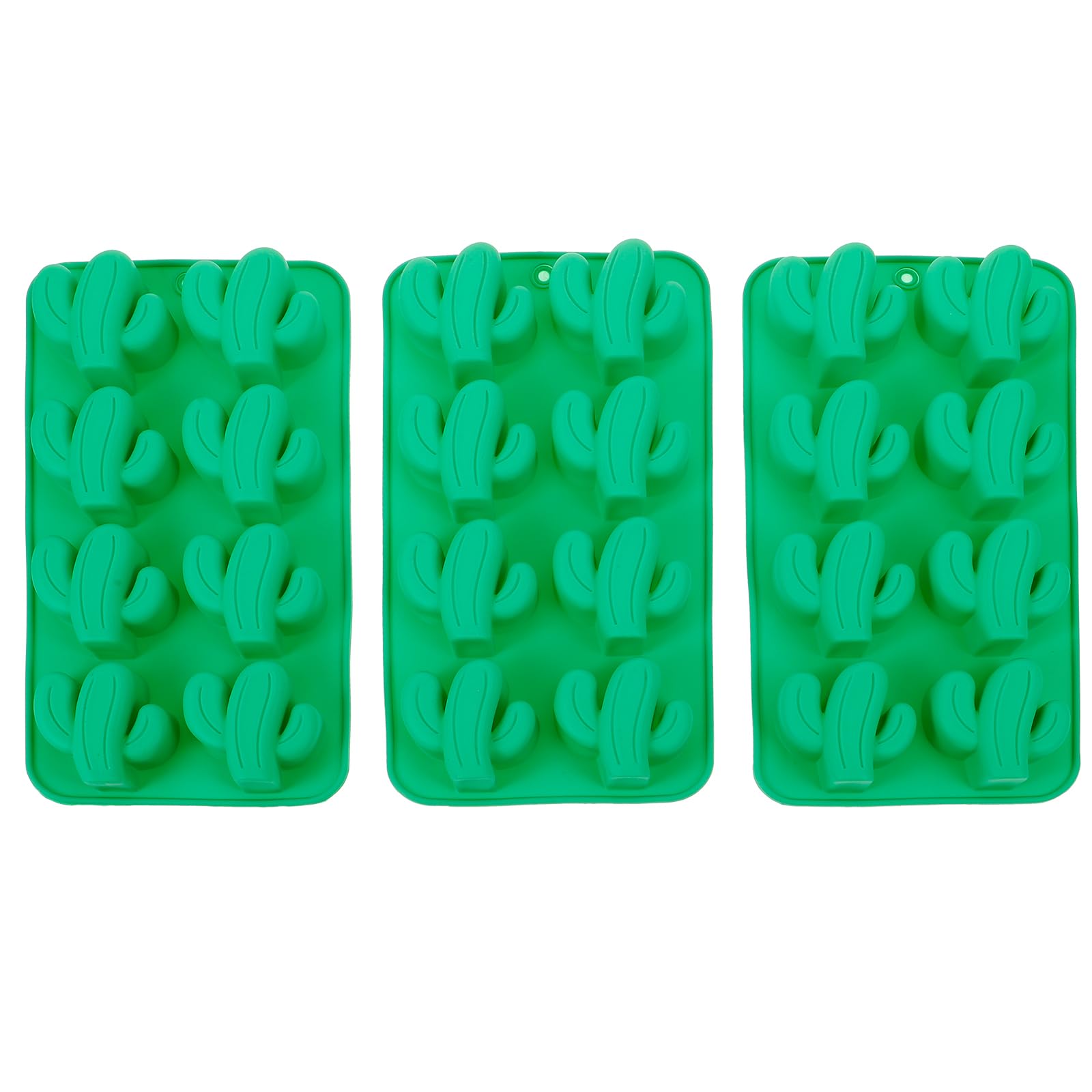 PRETYZOOM 3pcs Cactus Silicone Mold Cactus Ice Cube Tray for DIY Chocolate Candy Gummy Gelatin Jello Jelly Baking Cake Hawaiian 