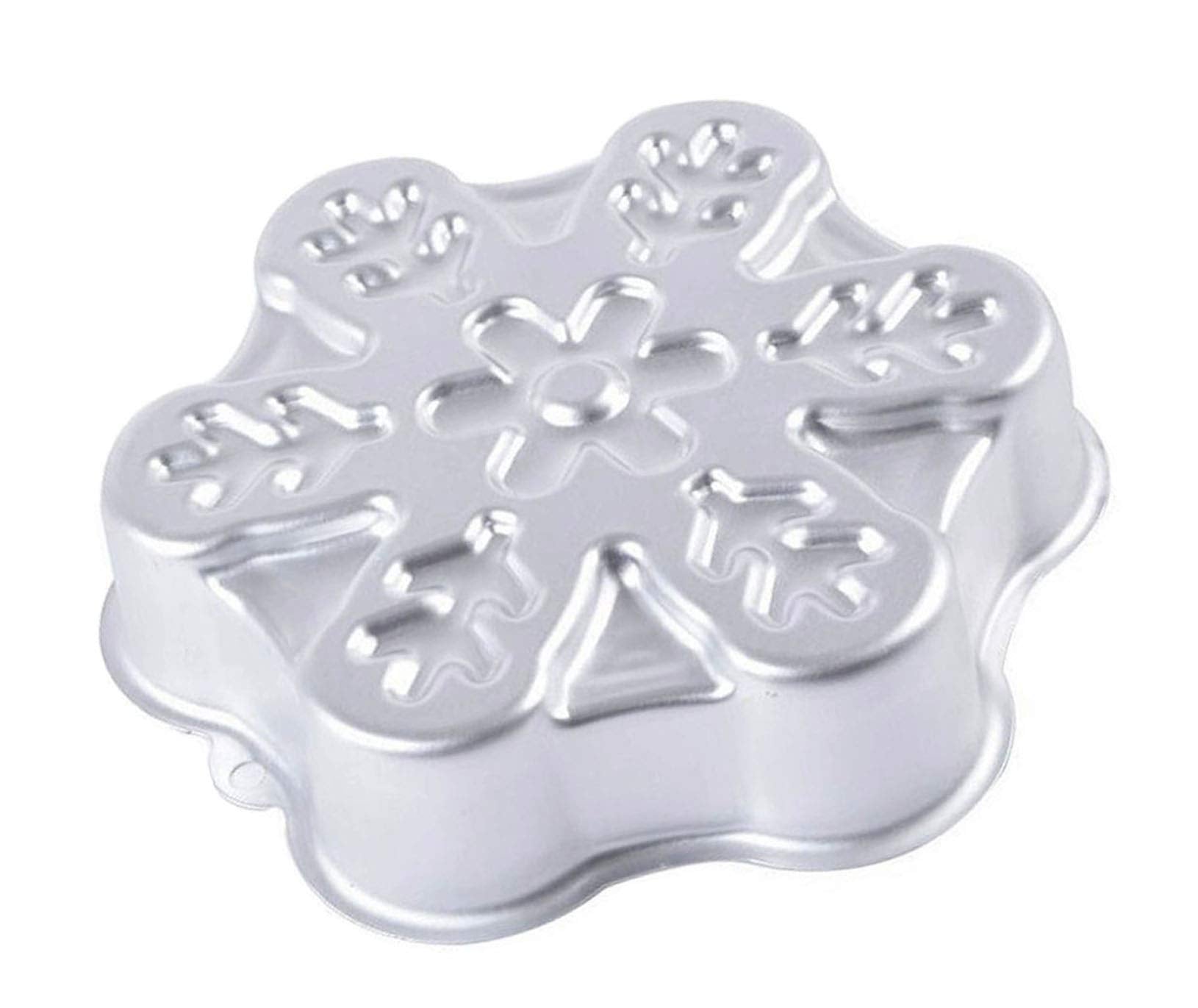 Zdywy 9 Inch Snowflake Shaped Aluminum 3D Baking Mould Cake Mold Tin Birthday Cake Pan - Snowflake