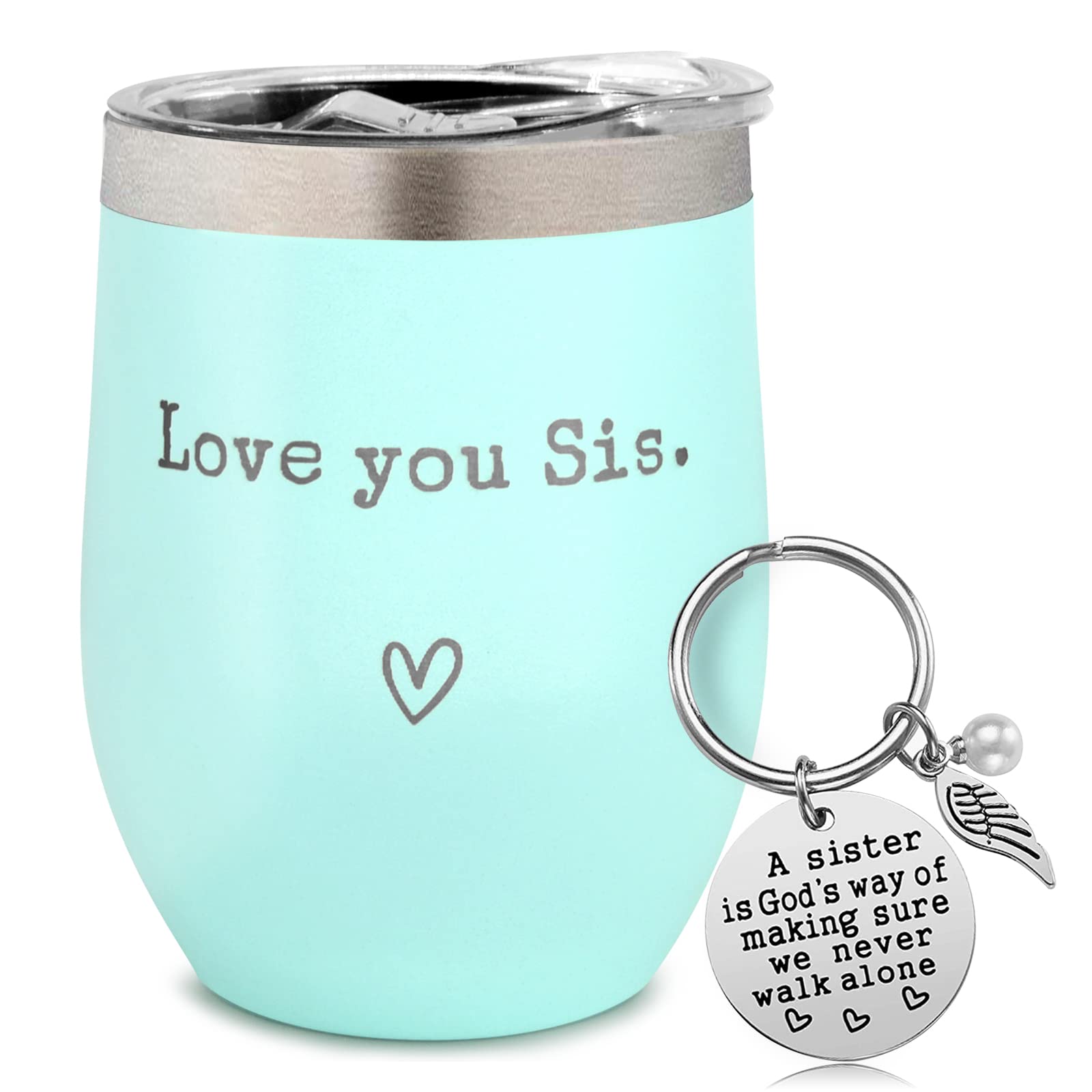 Sisters Gift - I Love You Sis - Birthday & - 12oz Mint Coffee Cup