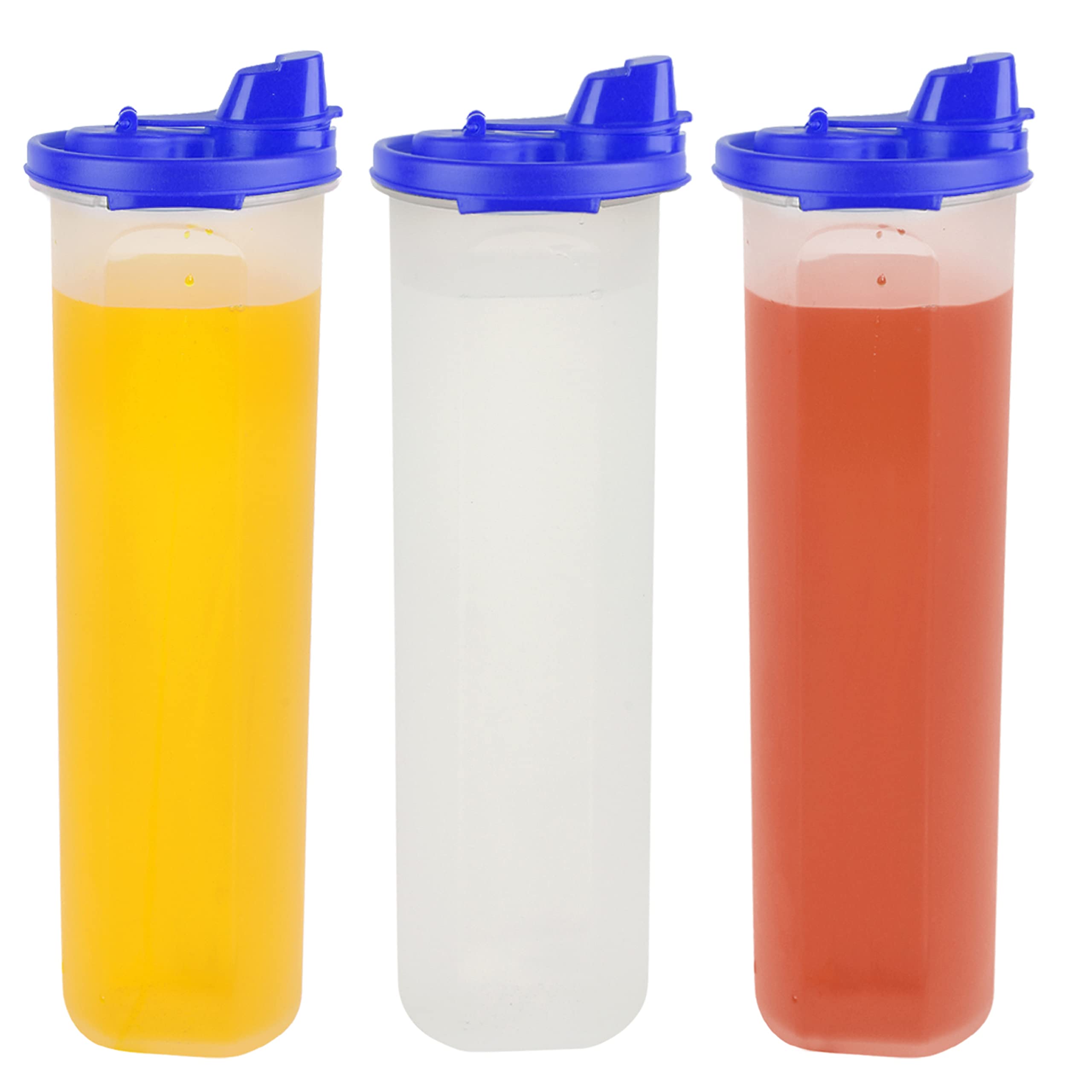 Simparte Set Of 3 Blue Plastic Oil Dispensers  1100Ml Each With FlipTop Pouring Nozzle | LeakProof Oil Pourer & Container For