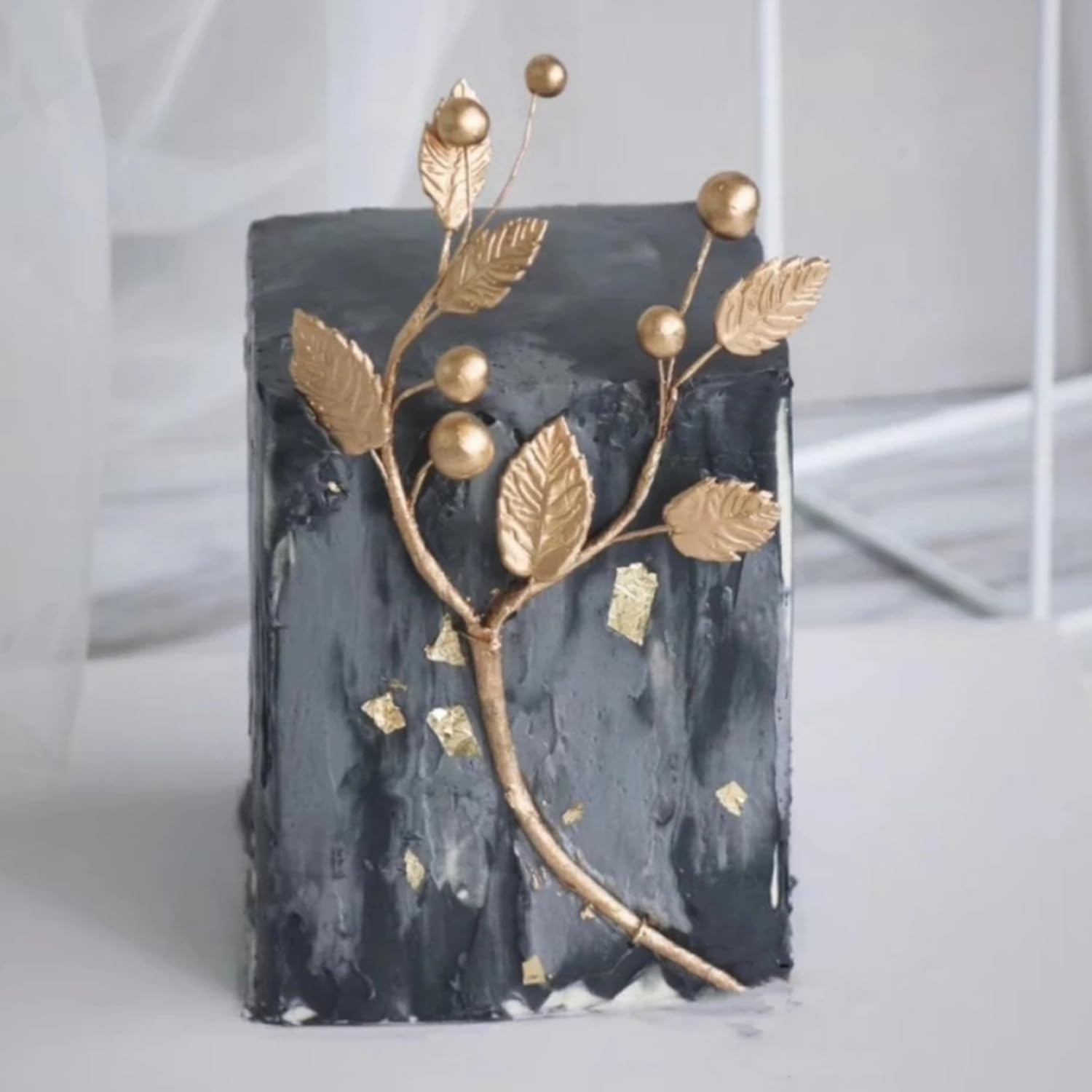 Minfeidms Tree Branch Silicone Mold Twig Branch Leaves Fondant Molds For Cake Decorating Cupcake Topper Chocolate Candy Gum Past