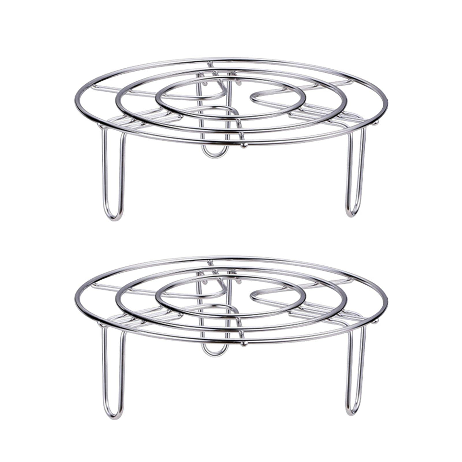 2Pcs Steam Rack, Heavy Duty Steaming Rack Stand, Stainless Steel Round Steamer Cooling Rack Trivet, Pot Steamer Insert Food Stan
