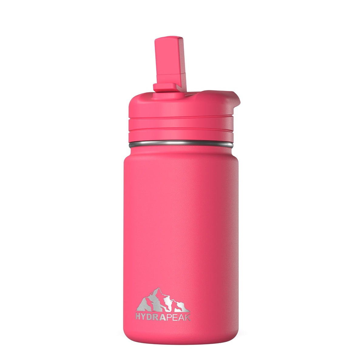 Hydrapeak Mini 14Oz Water Bottle With Straw Lid, Insulated Water Bottle, Water Bottle Stainless Steel, Water Bottles (Hot Pink)