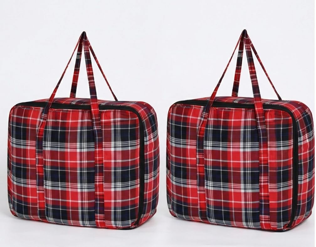 House Fox Jumbo Xxxl Cotton 142 Litre Underbed Storage Bag For Double Blanket | Quilt | Clothes | Traveling Storage Bag Heavy Zi