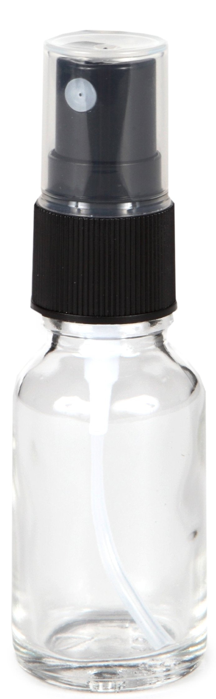 Vivaplex, 24, Clear, 15 Ml (1/2 Oz) Glass Bottles, With Black Fine Mist Sprayer'S