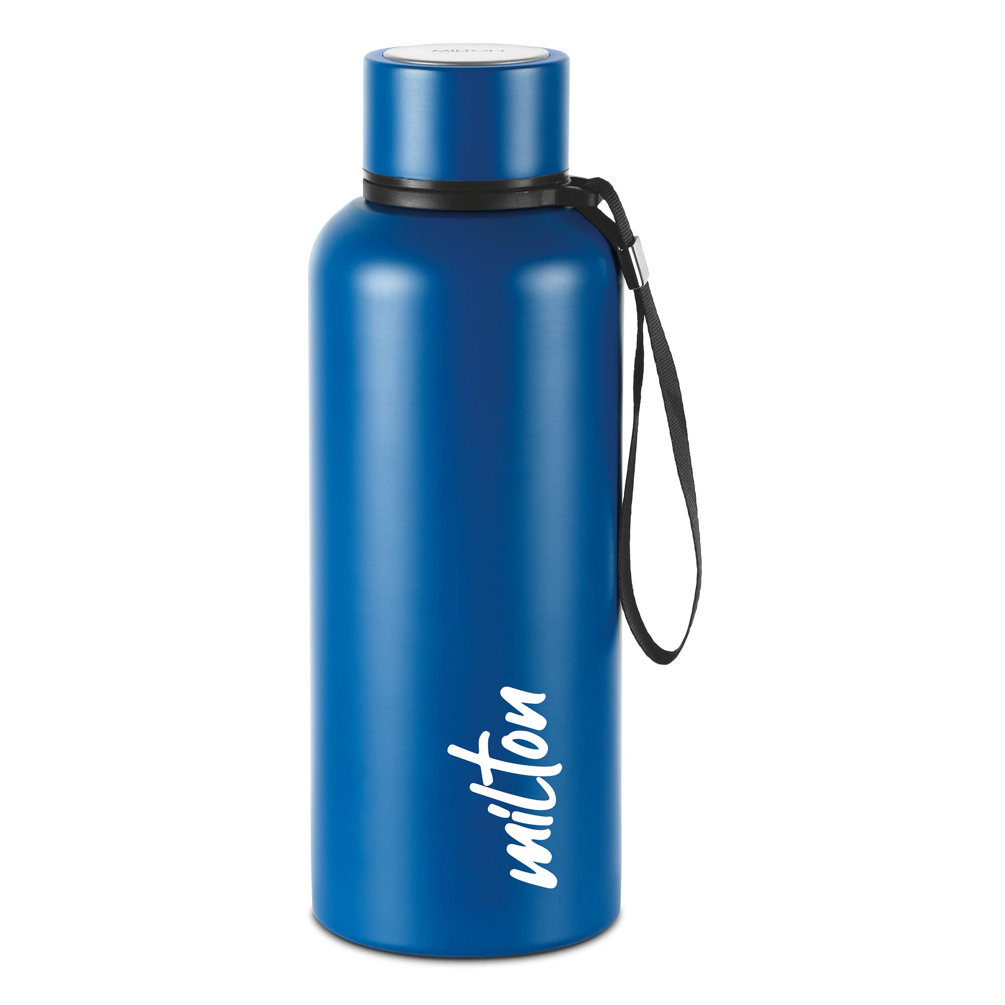 Milton Aura 750 Thermosteel Bottle, 750 ml, Dark Blue | 24 Hours Hot and Cold | Easy to Carry | Rust & Leak Proof | Tea | Coffee