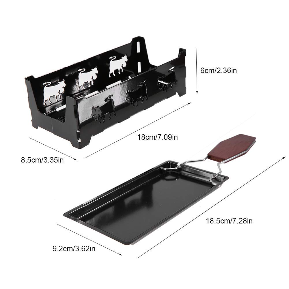 Portable Candlelight Cheese Raclette Non Stick Rotaster Baking Tray Stove Set Carbon Steel Home Kitchen Grilling Tool With Wood