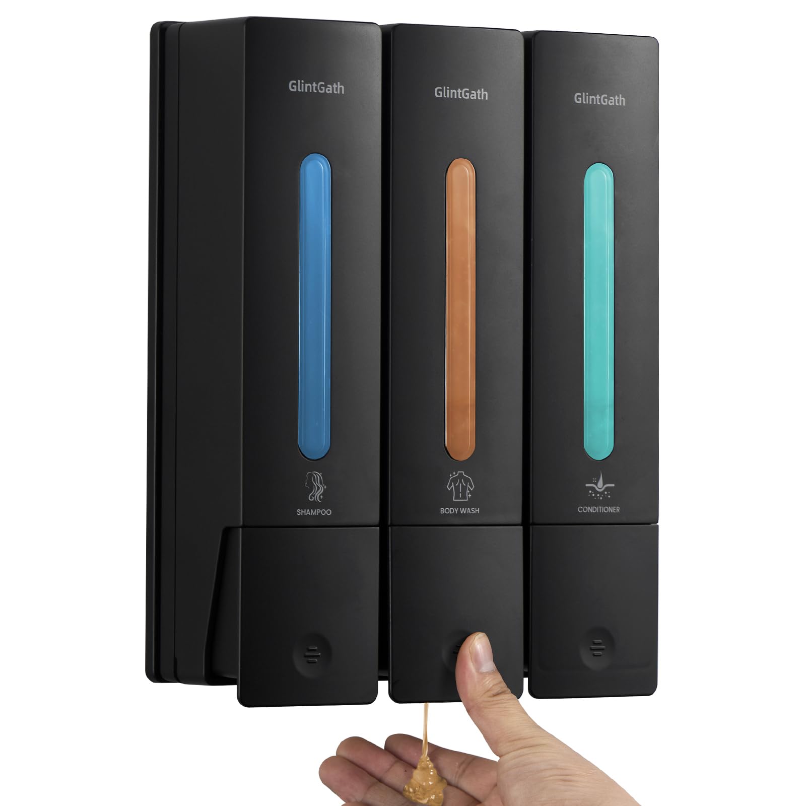 Shampoo And Conditioner Dispenser Shower Soap Dispenser Shower Dispenser 3 Chamber No Drill Shampoo Dispenser For Shower Wall, B