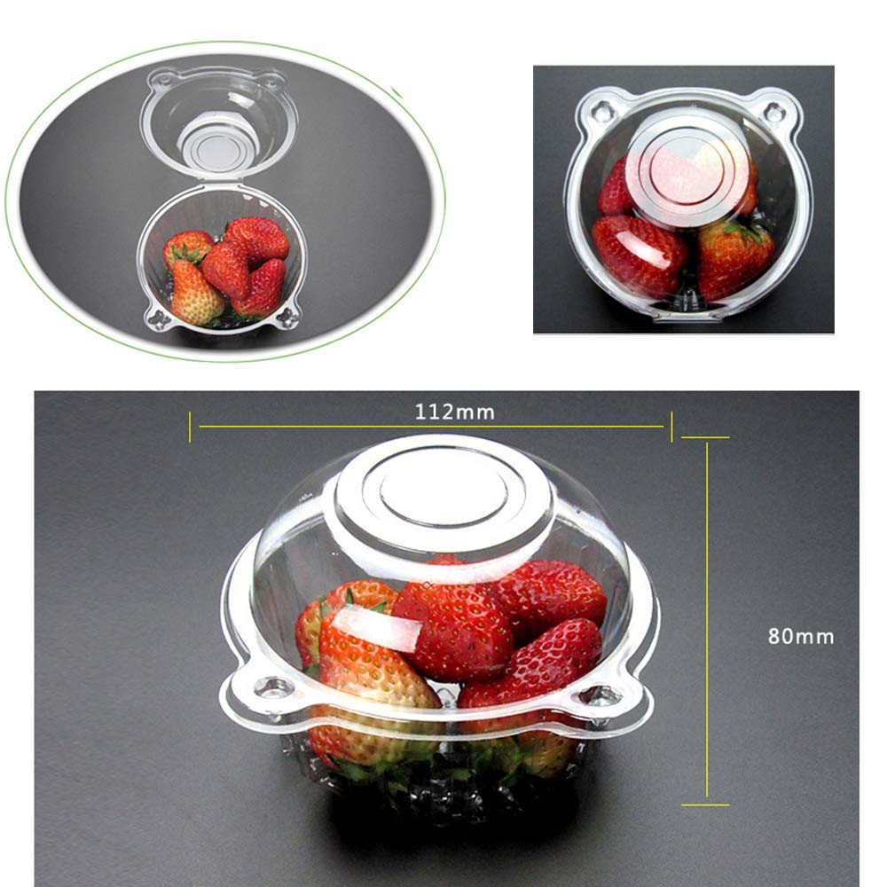 Echodone 100 Packs Cupcake Holders Individual Cupcake Containers Disposable Clear Plastic Single Muffin Dome Holders Cases Indiv