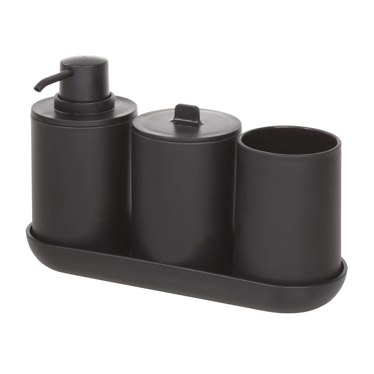 iDesign 28737ES cade 4-Piece Bathroom Accessory Set  Matte Black  245 cm x 89 cm x 162 cm