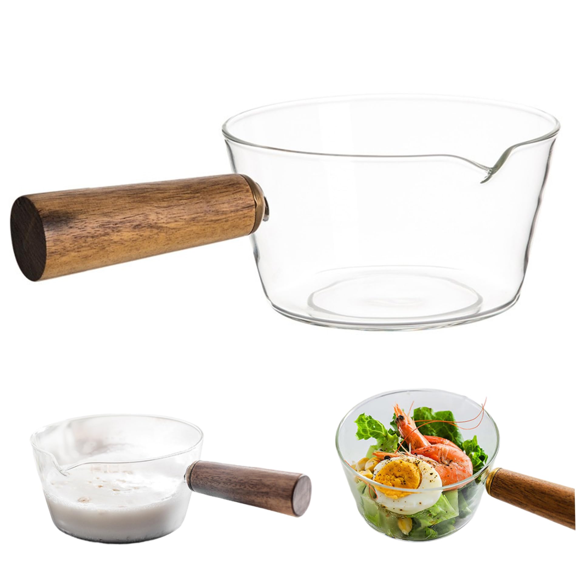 Milk Pot, Glass Saucepan, Glass Cooking Pot, Clear Pots for Cooking, Milk Pan, Simmer, Small Saucepan, Baby Food, Pots for Stove