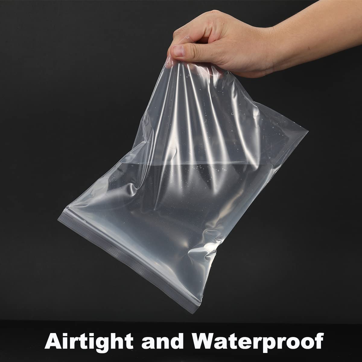 Foopama 100 Pcs 8 X 10 Thick Clear Zip Poly Lock Plastic Bags Seal Reclosable Zip Bag Durable 24 Mil Photo Cards Envelopes Snack